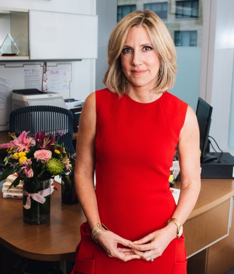 Alisyn Camerota in a red dress.
